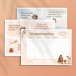 SCHULSTART Bundle: Buch "Komm mit, Angst" + Stundenplan & Affirmationen zum Ausdrucken